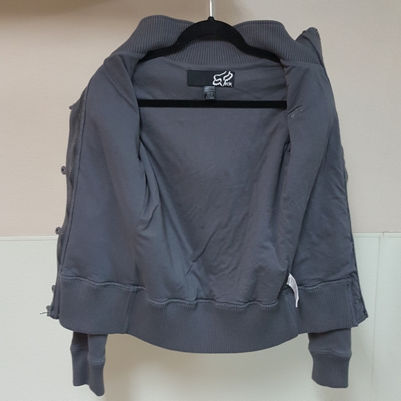 XS FOX MOTORCYCLE RACING CHARCOAL GRAY JACKET SWEATER HOODIE - Picture 9 of 10